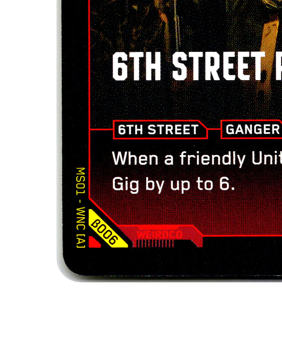 6th Street Recruits B006 Cyberpunk 2077 TCG Beta card front bottom-left corner