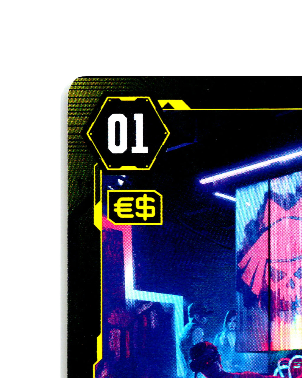 Afterparty at Lizzie's B065 Cyberpunk 2077 TCG Beta card front top-left corner