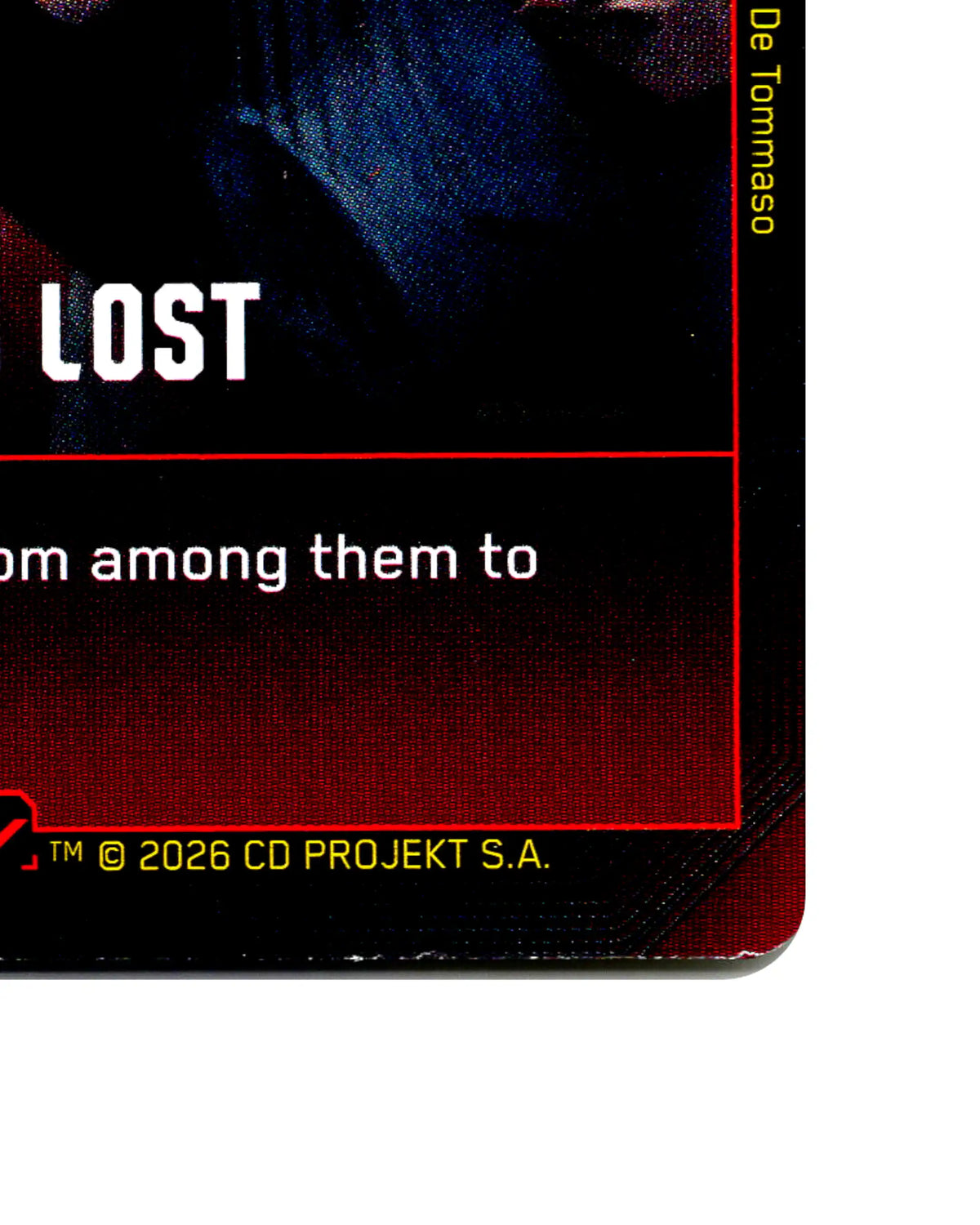 All Is Lost B027 Cyberpunk 2077 TCG Beta card front bottom-right corner