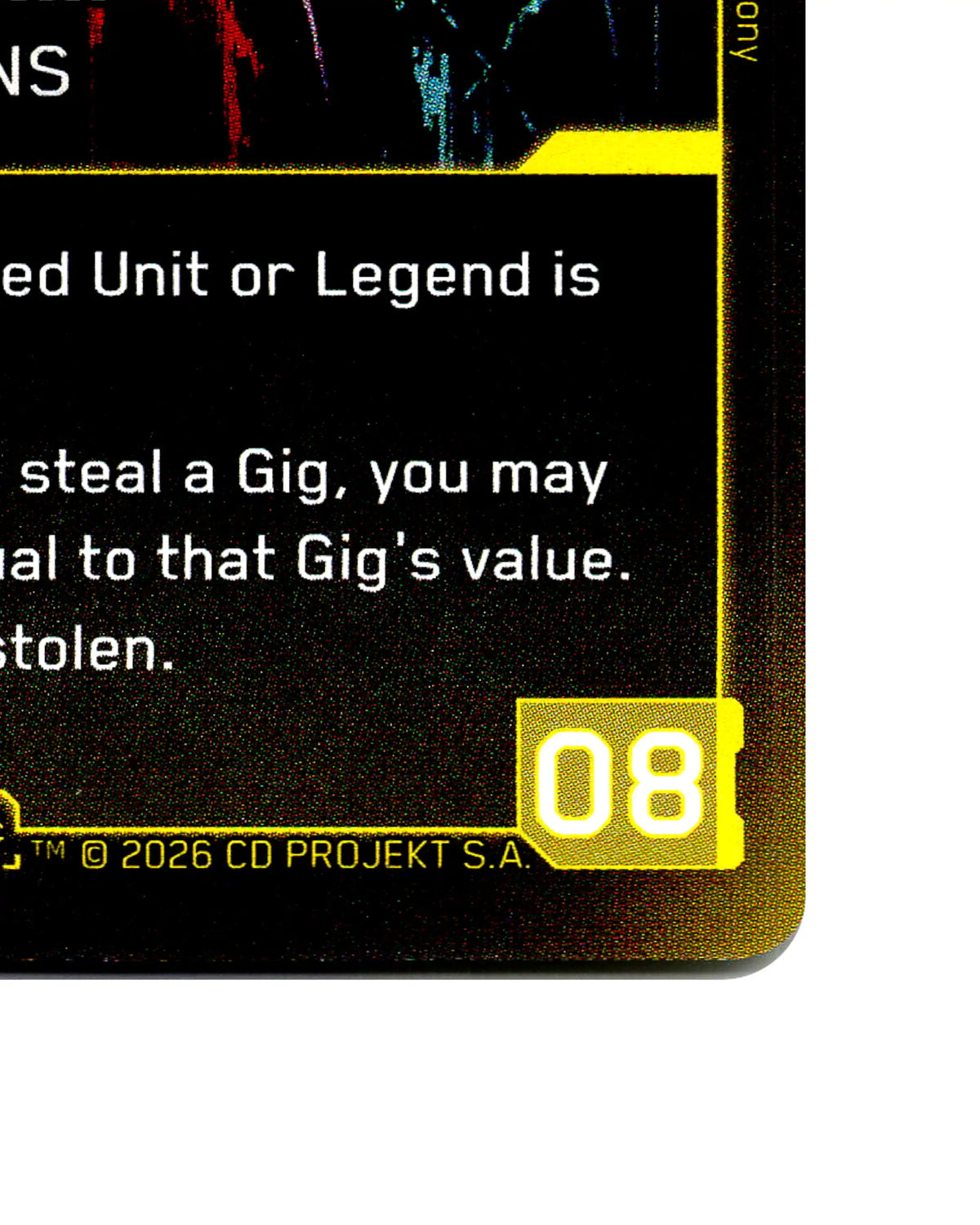 Alt Cunningham — Mother of Daemons B042 Cyberpunk 2077 TCG Beta card front bottom-right corner