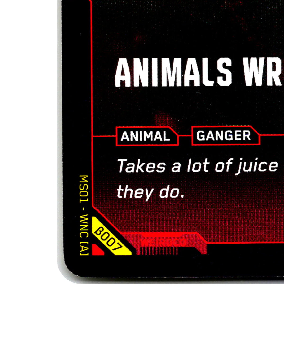 Animals Wrecker B007 Cyberpunk 2077 TCG Beta card front bottom-left corner