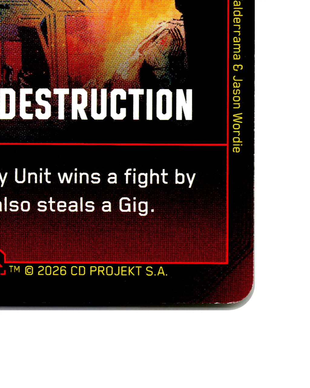 Appetite for Destruction B028 Cyberpunk 2077 TCG Beta card front bottom-right corner