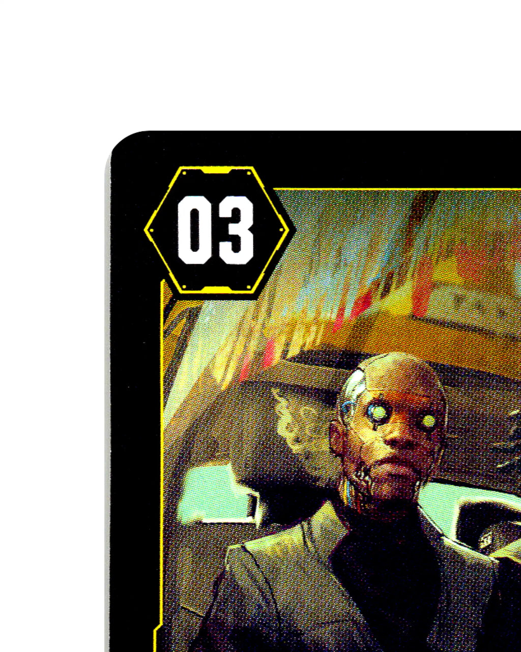 Augmented Negotiators B043 Cyberpunk 2077 TCG Beta card front top-left corner