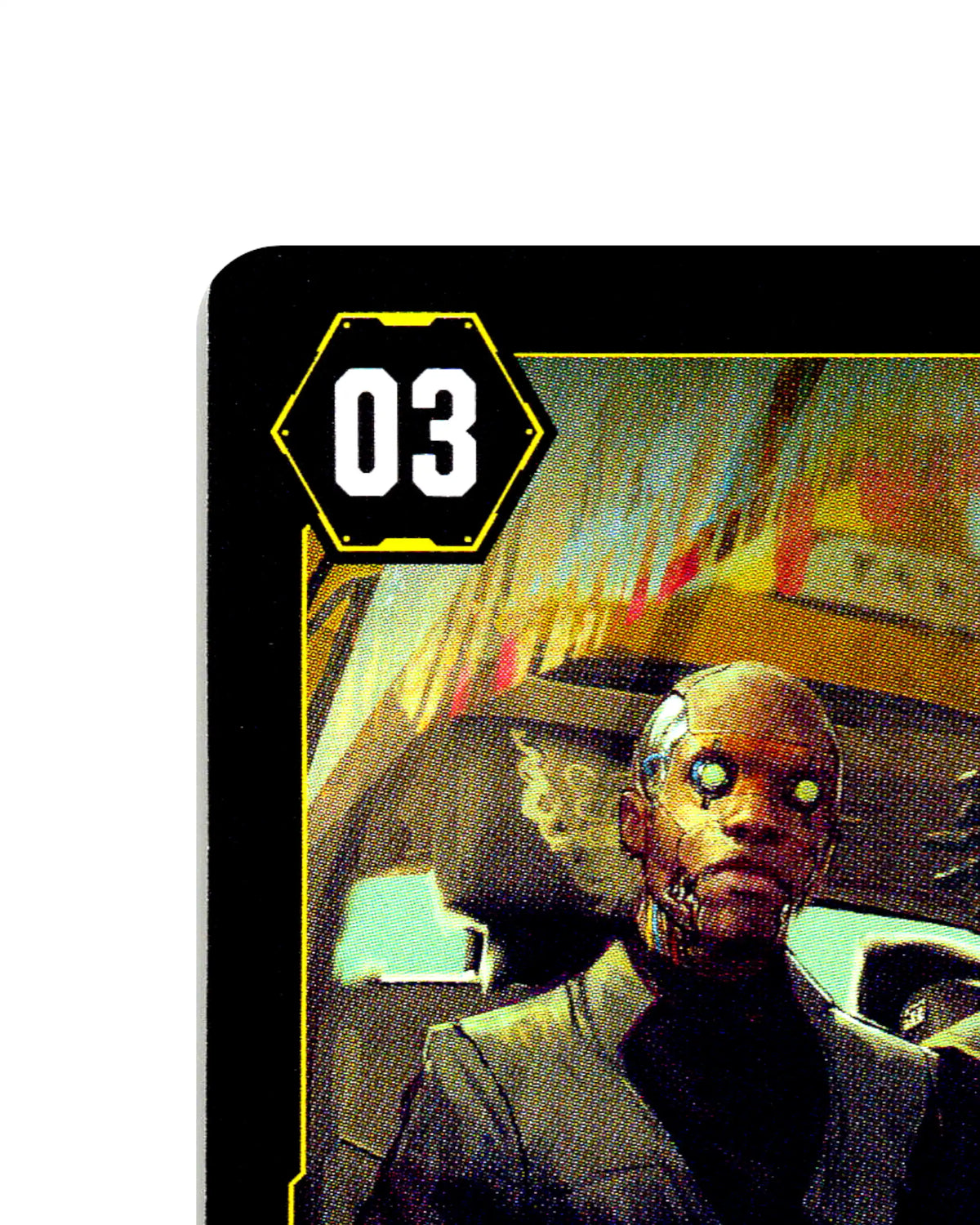 Augmented Negotiators B043 Cyberpunk 2077 TCG Beta card front top-left corner