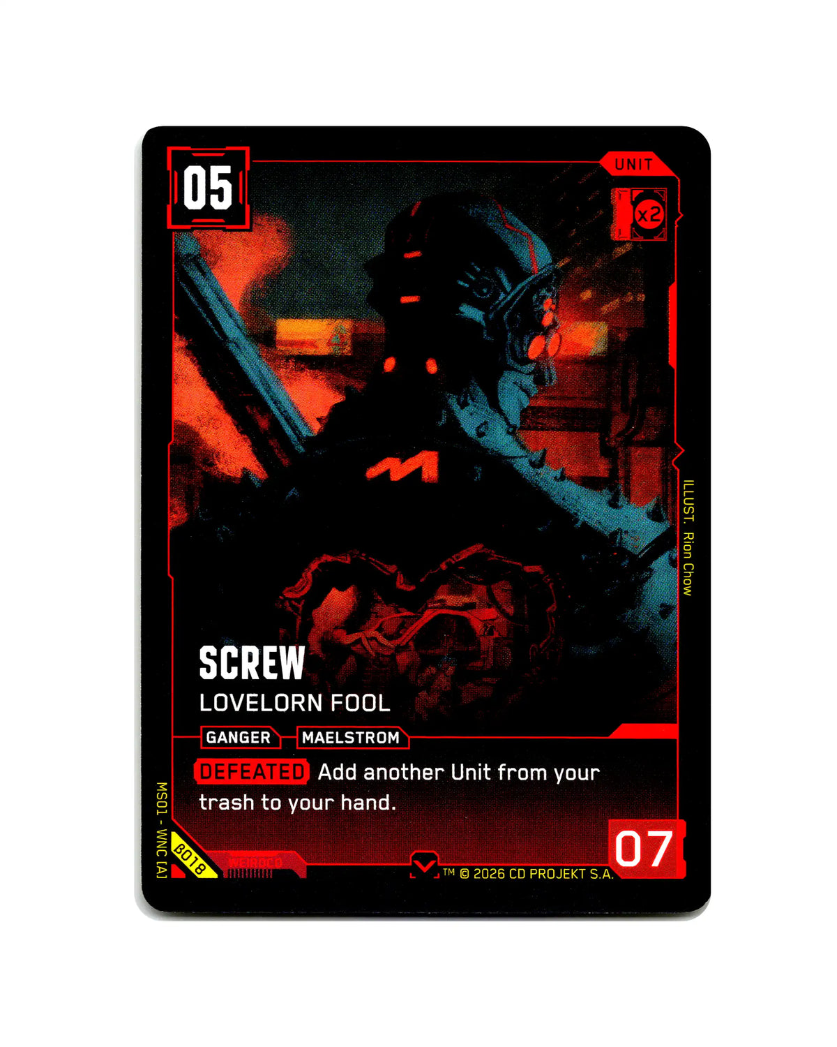 Screw — Lovelorn Fool B018 Cyberpunk 2077 TCG Beta card front