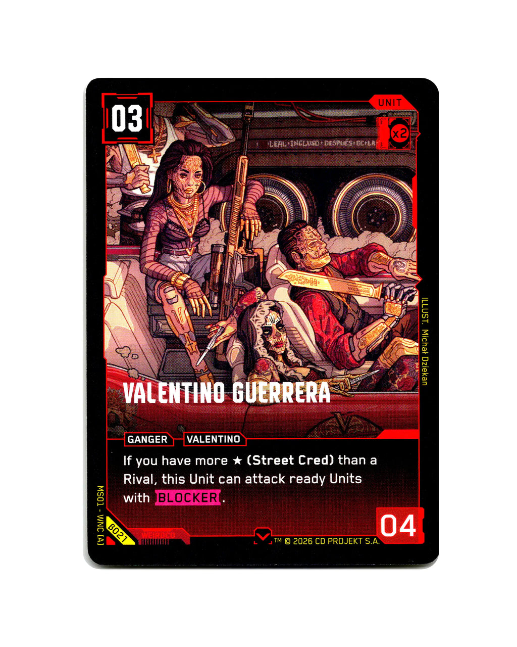 Valentino Guerrera B021 Cyberpunk 2077 TCG Beta card front