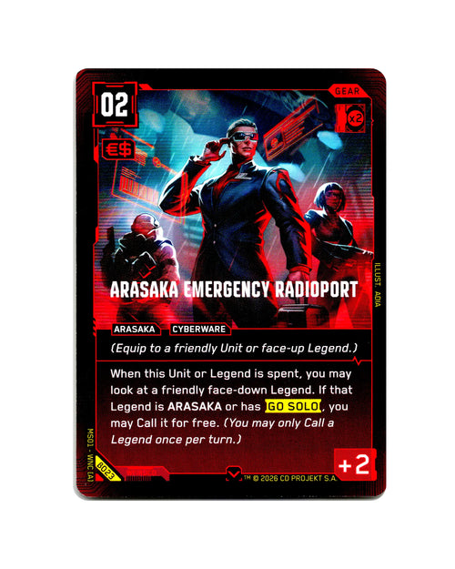 Arasaka Emergency Radioport B023 Cyberpunk 2077 TCG Beta card front
