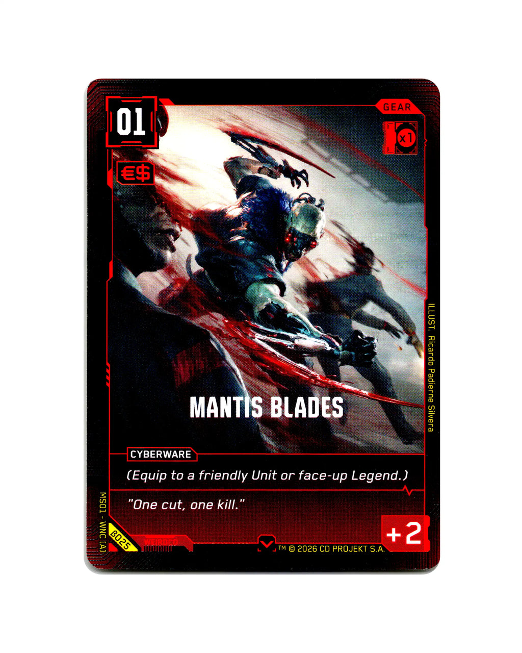 Mantis Blades B025 Cyberpunk 2077 TCG Beta card front
