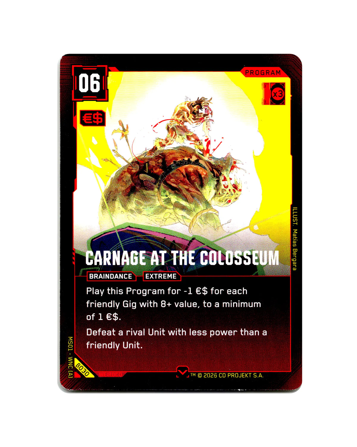 Carnage at the Colosseum B030 Cyberpunk 2077 TCG Beta card front