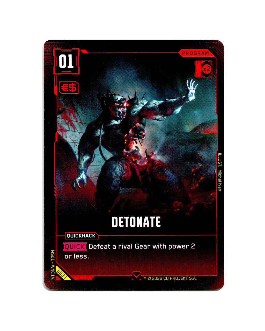 Detonate B031 Cyberpunk 2077 TCG Beta card front