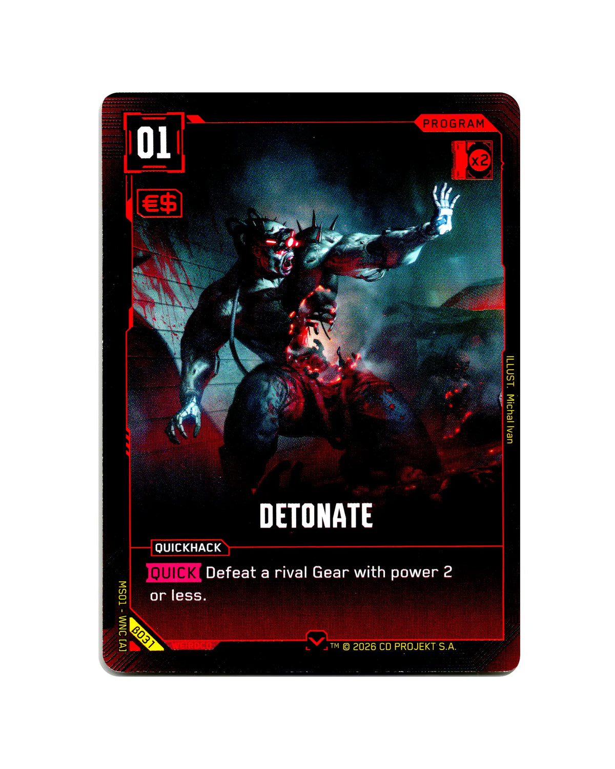 Detonate B031 Cyberpunk 2077 TCG Beta card front