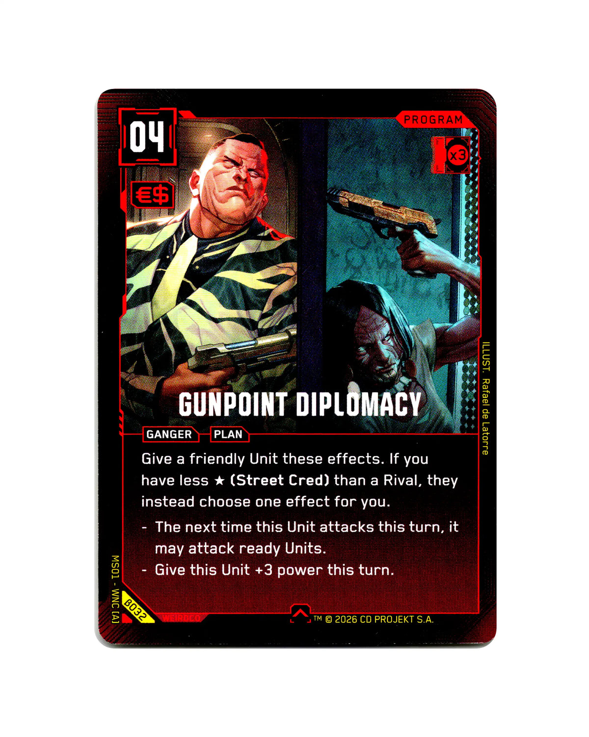 Gunpoint Diplomacy B032 Cyberpunk 2077 TCG Beta card front