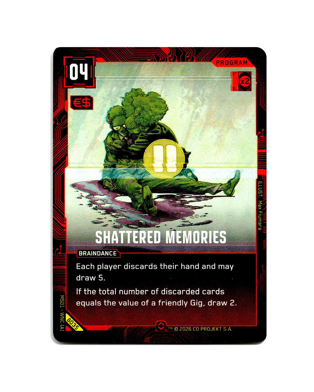 Shattered Memories B035 Cyberpunk 2077 TCG Beta card front