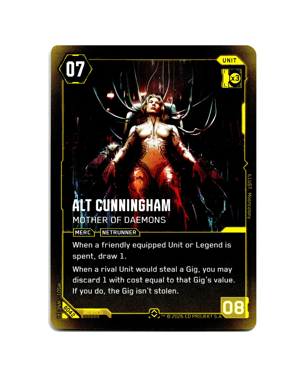 Alt Cunningham — Mother of Daemons B042 Cyberpunk 2077 TCG Beta card front