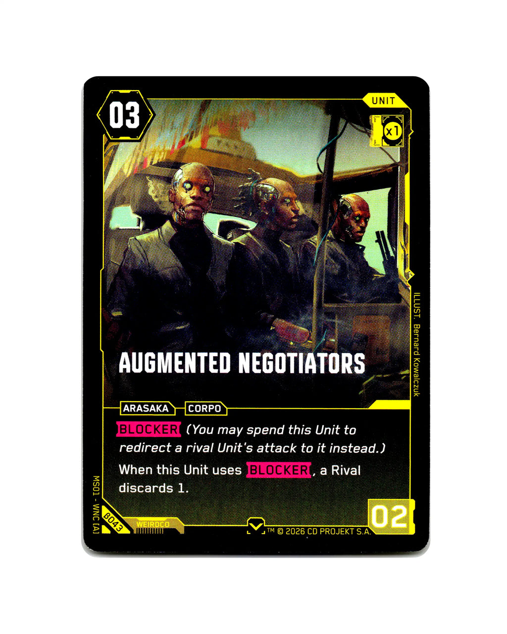 Augmented Negotiators B043 Cyberpunk 2077 TCG Beta card front