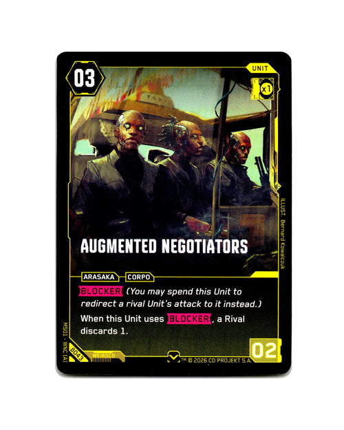 Augmented Negotiators B043 Cyberpunk 2077 TCG Beta card front