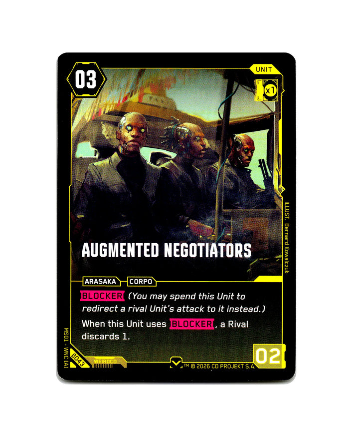 Augmented Negotiators B043 Cyberpunk 2077 TCG Beta card front