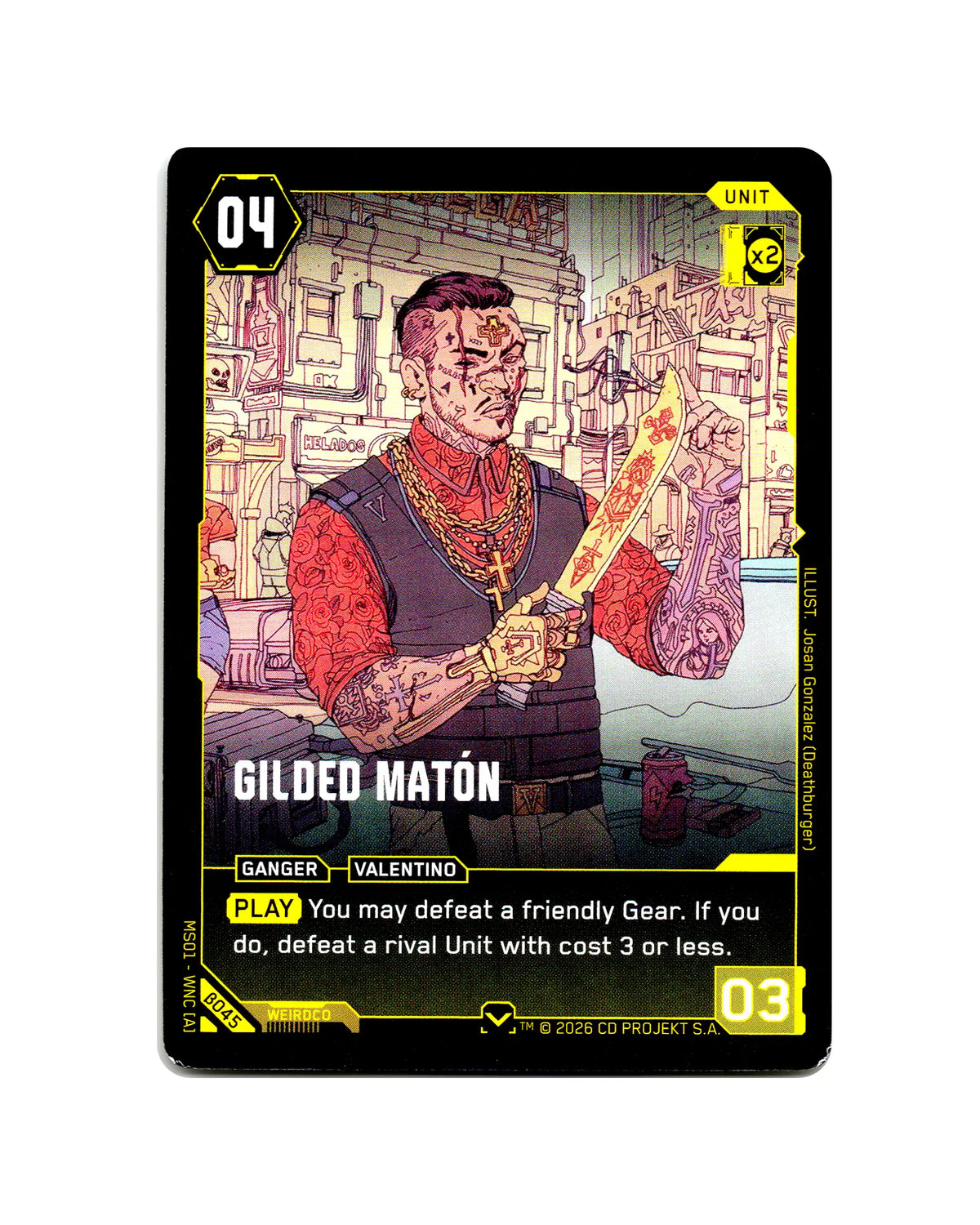 Gilded Matón B045 Cyberpunk 2077 TCG Beta card front