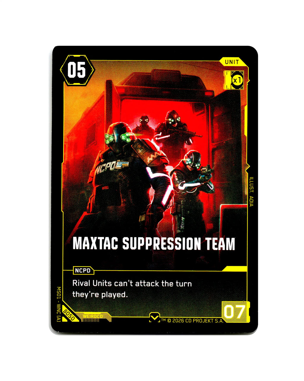 Maxtac Suppression Team B050 Cyberpunk 2077 TCG Beta card front