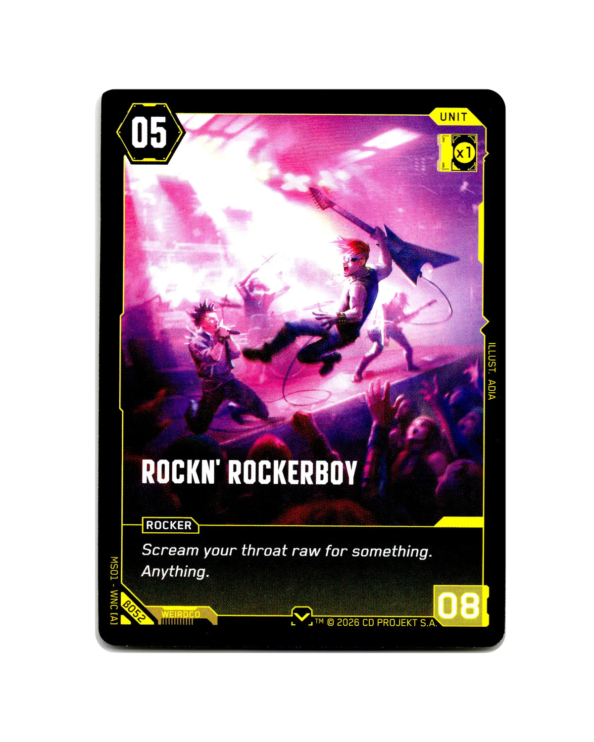 Rockn' Rockerboy B052 Cyberpunk 2077 TCG Beta card front