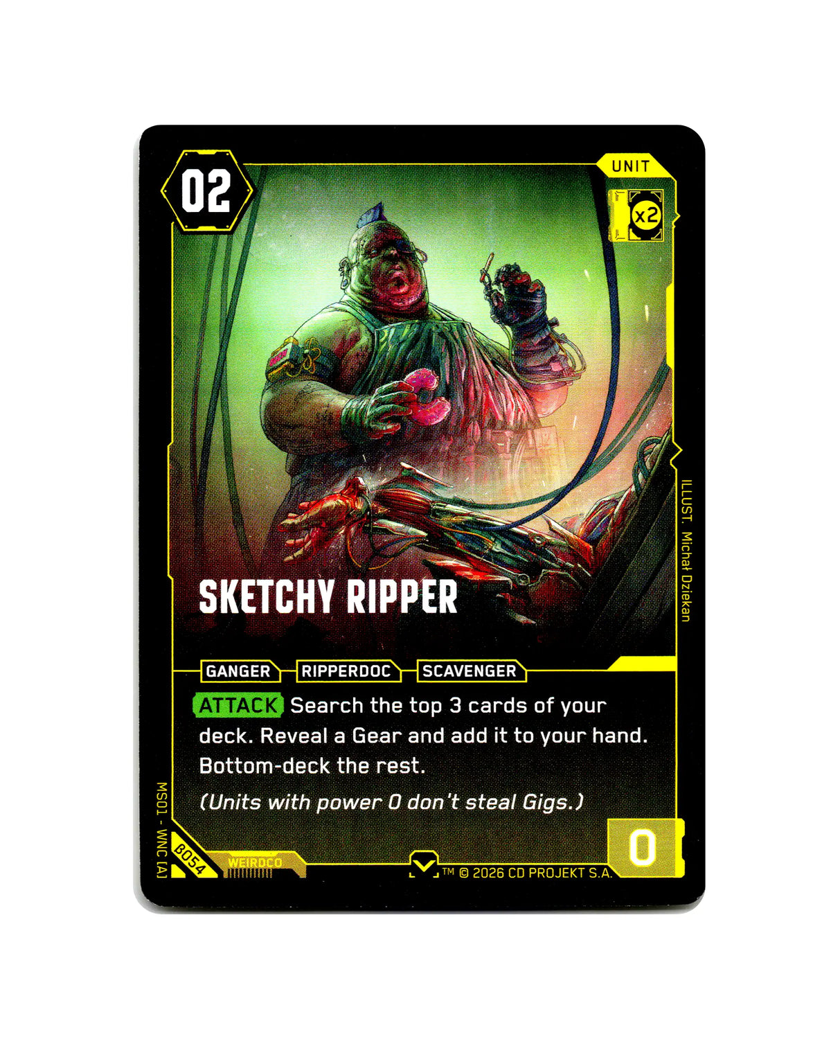 Sketchy Ripper B054 Cyberpunk 2077 TCG Beta card front