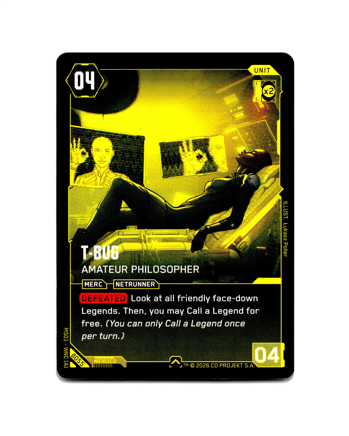 T-bug — Amateur Philosopher B055 Cyberpunk 2077 TCG Beta card front