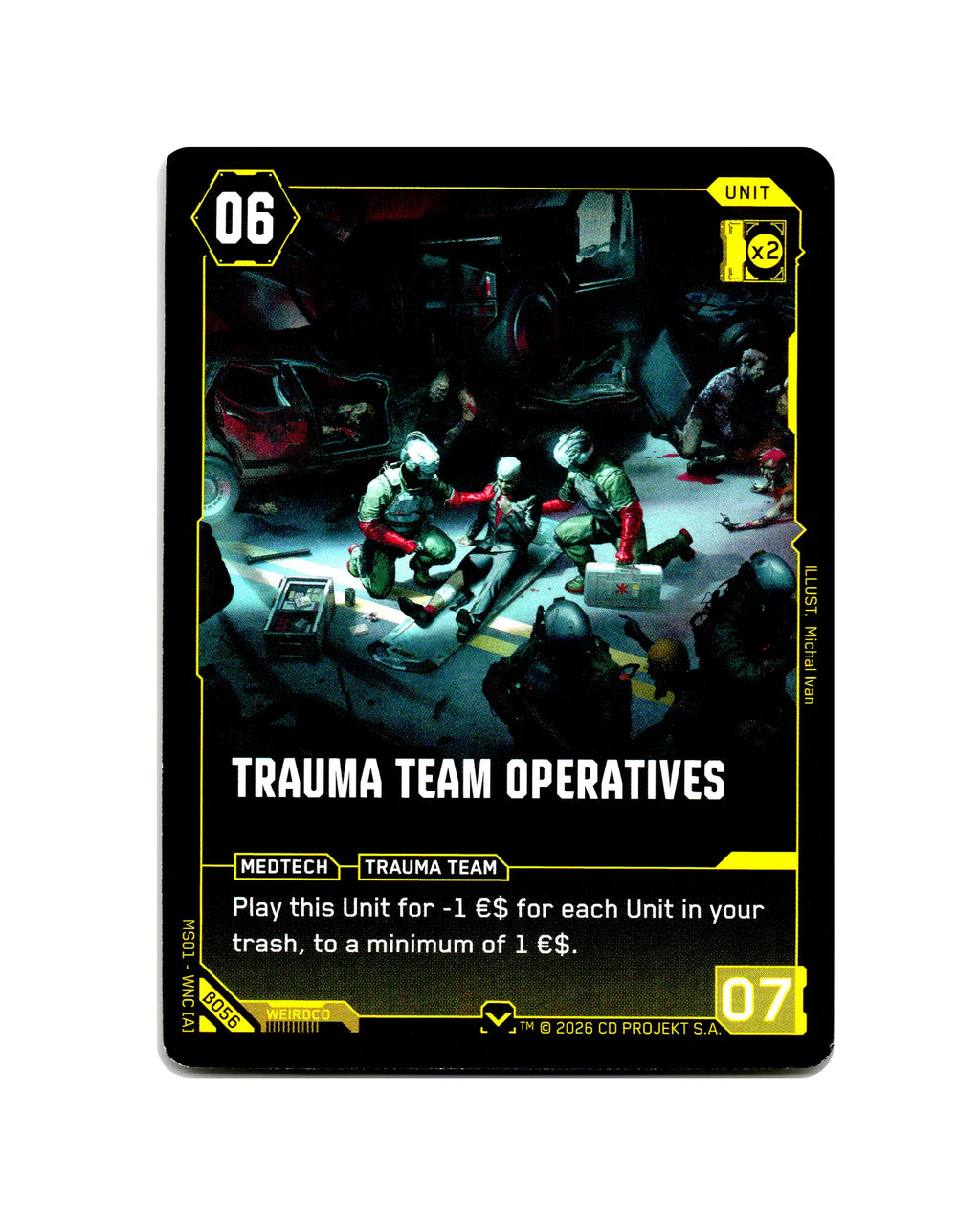 Trauma Team Operatives B056 Cyberpunk 2077 TCG Beta card front