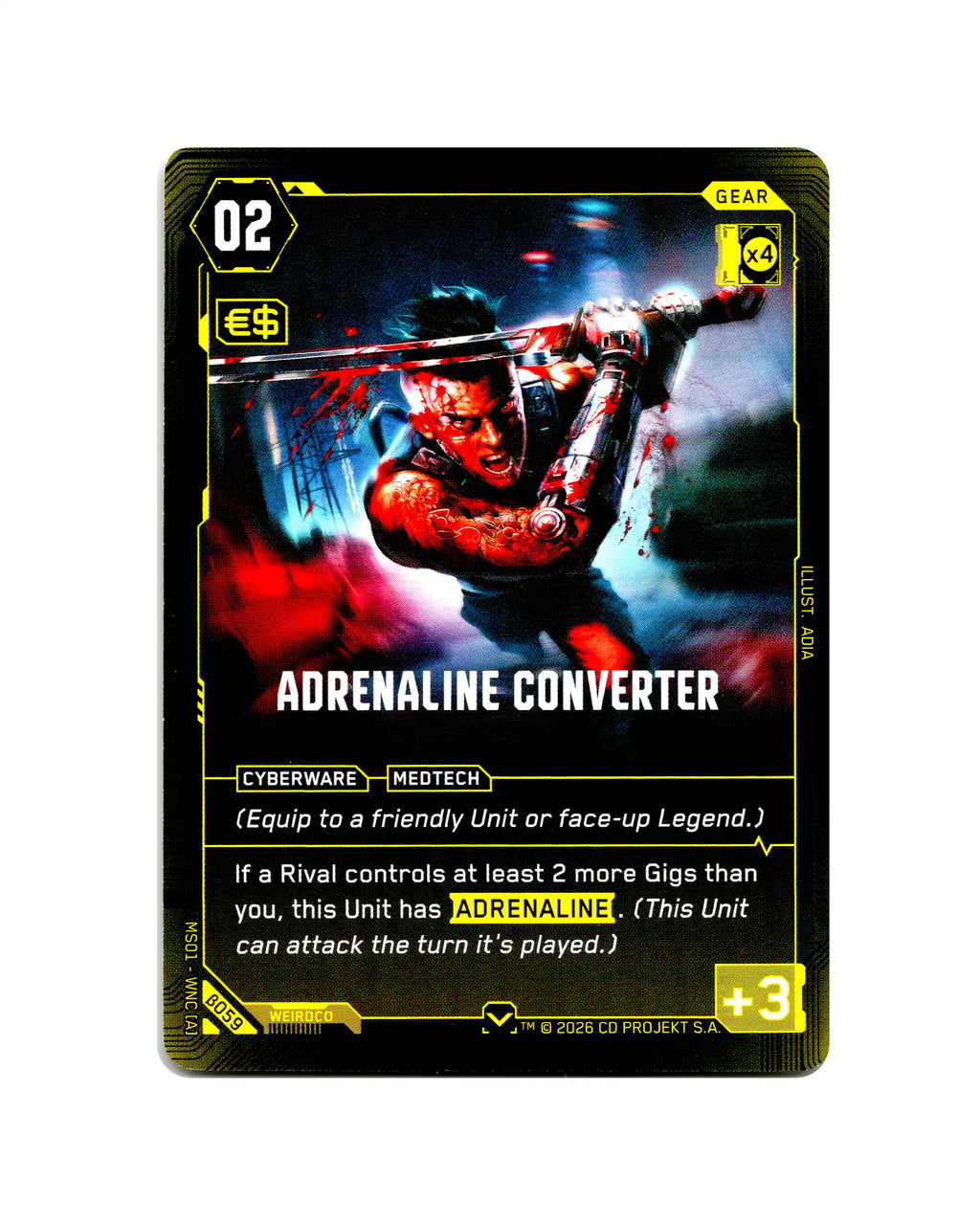 Adrenaline Converter B059 Cyberpunk 2077 TCG Beta card front