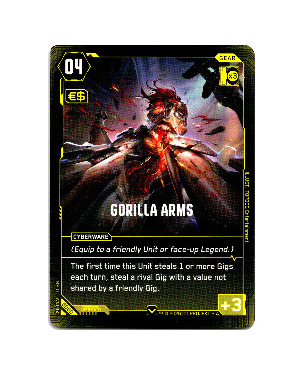 Gorilla Arms B060 Cyberpunk 2077 TCG Beta card front