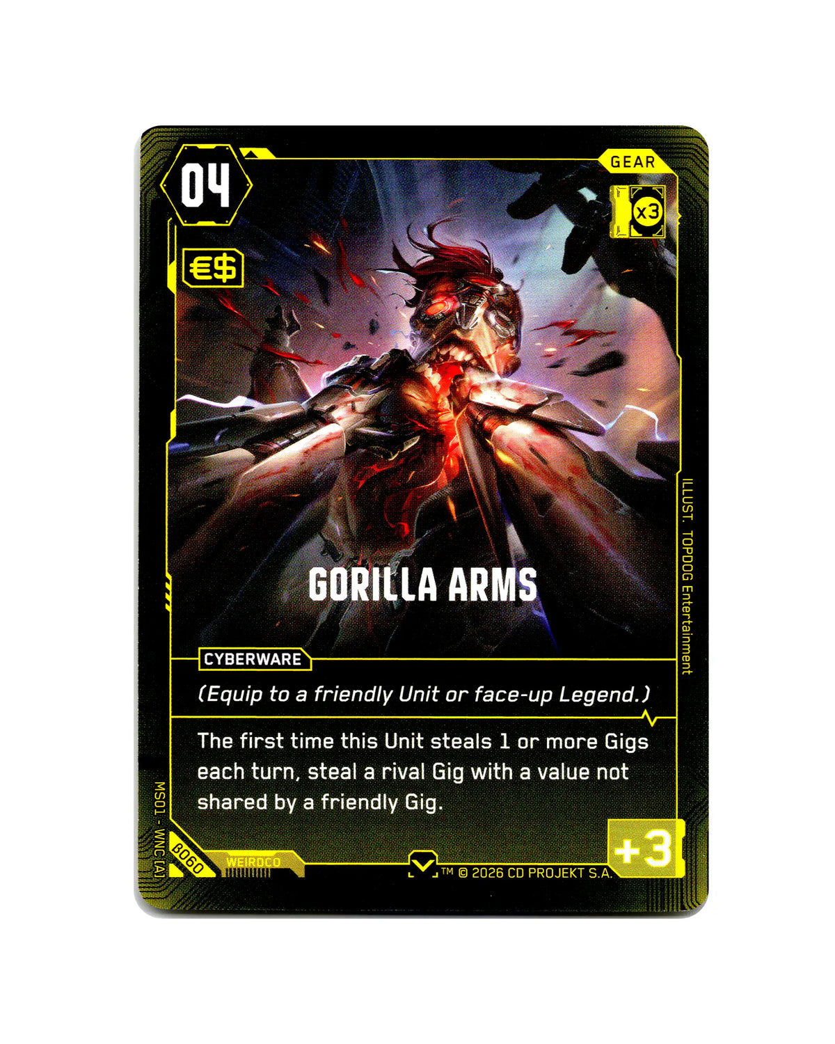 Gorilla Arms B060 Cyberpunk 2077 TCG Beta card front