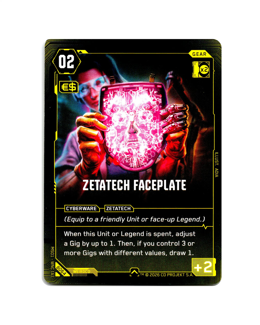 Zetatech Faceplate B064 Cyberpunk 2077 TCG Beta card front