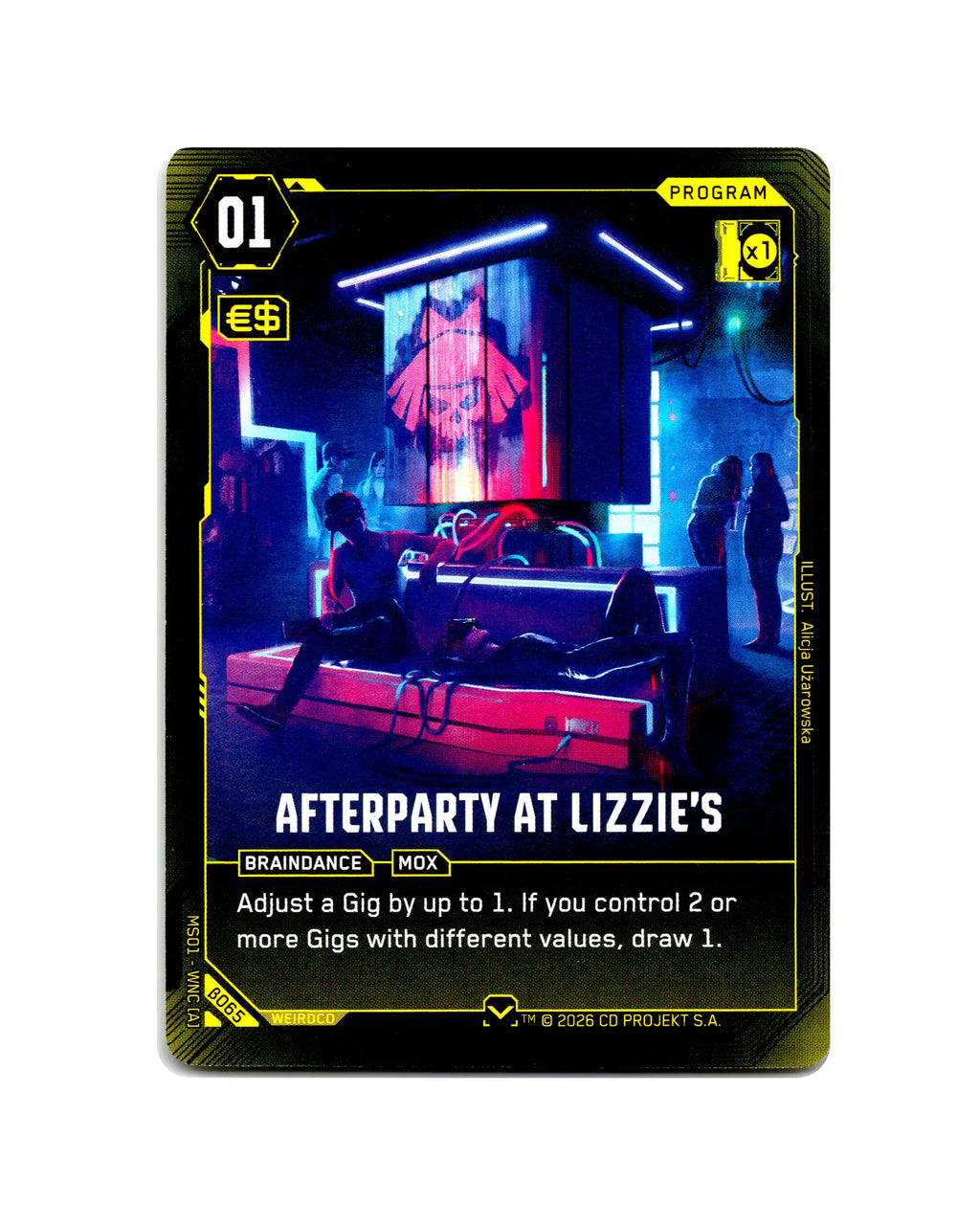 Afterparty at Lizzie's B065 Cyberpunk 2077 TCG Beta card front