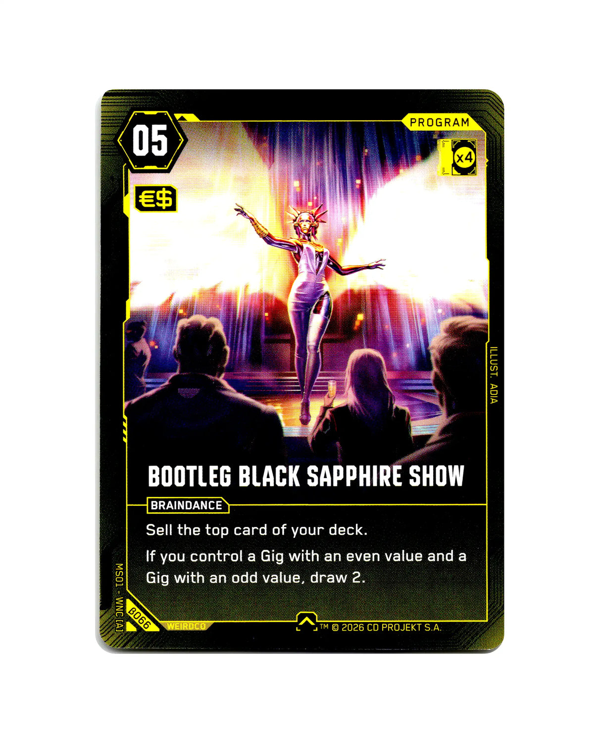 Bootleg Black Sapphire Show B066 Cyberpunk 2077 TCG Beta card front