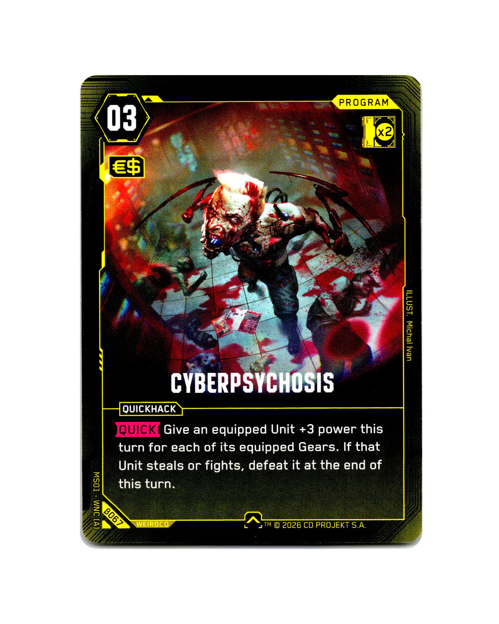 Cyberpsychosis B067 Cyberpunk 2077 TCG Beta card front