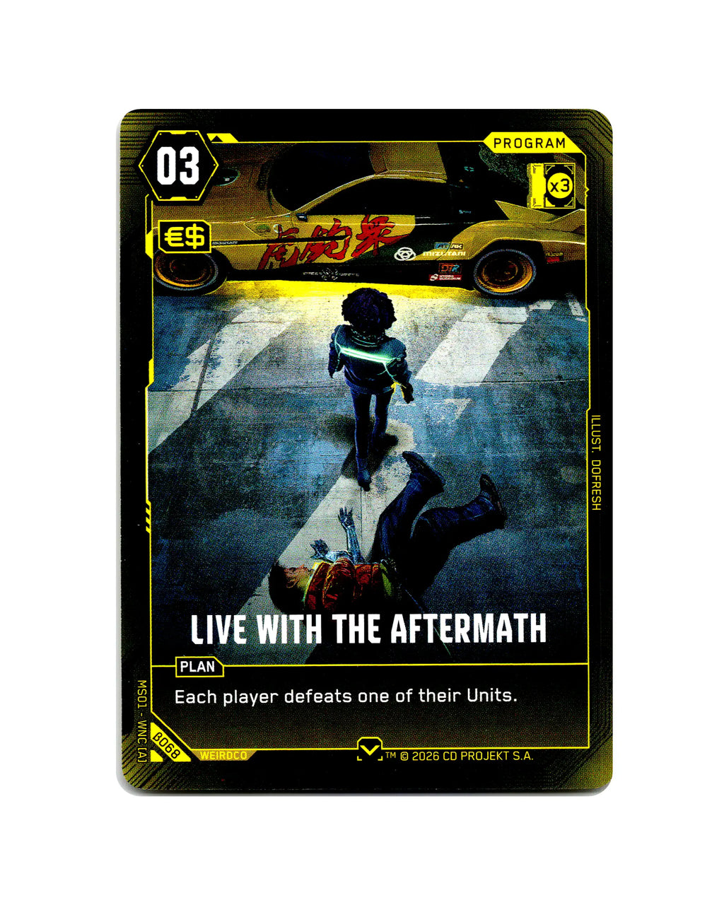 Live with the Aftermath B068 Cyberpunk 2077 TCG Beta card front