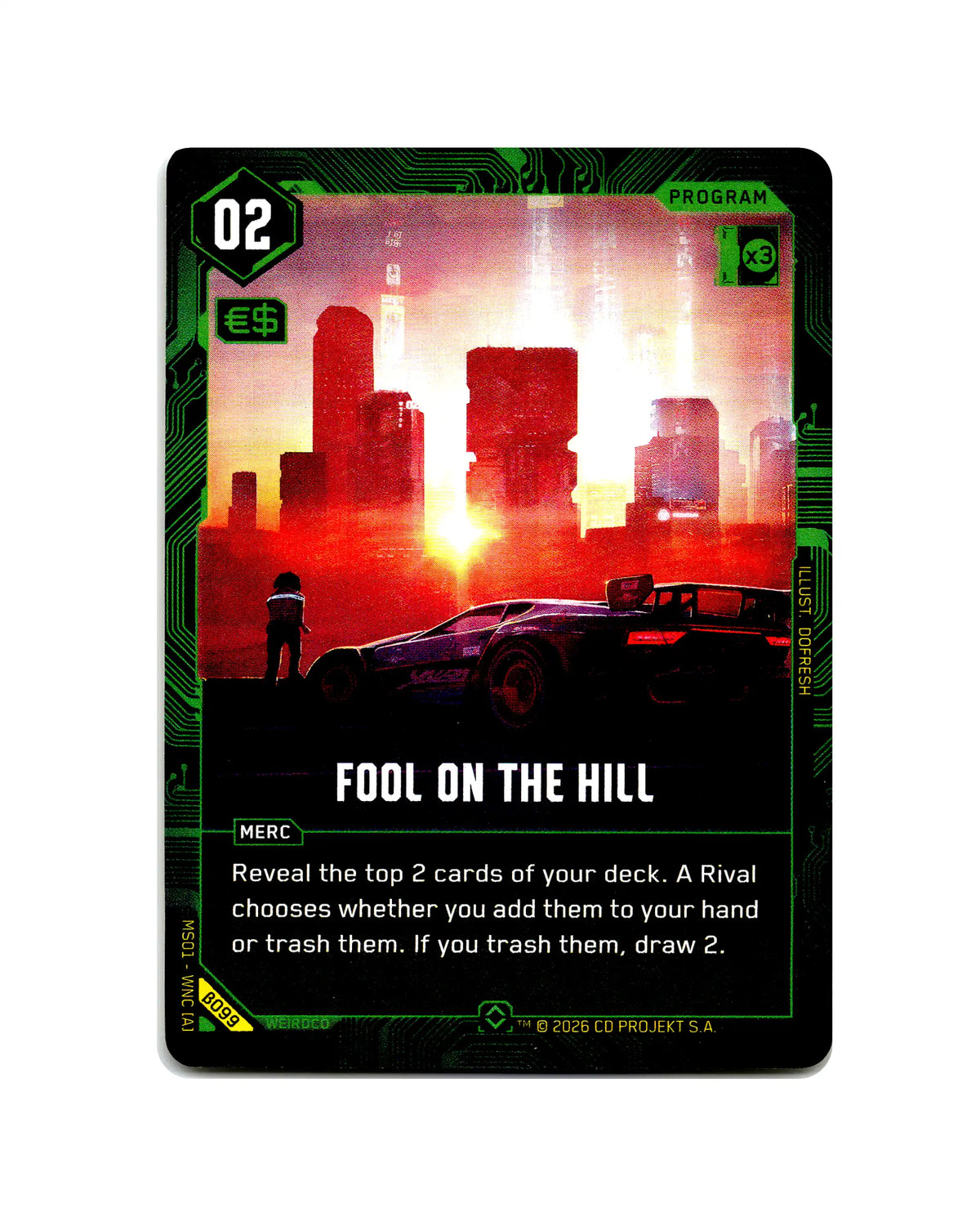 Fool on the Hill B099 Cyberpunk 2077 TCG Beta card front