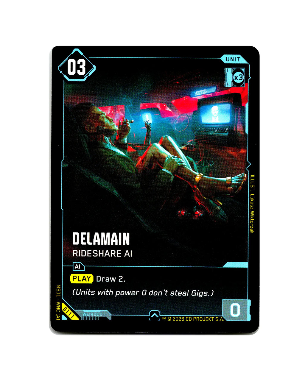 Delamain — Rideshare AI B111 Cyberpunk 2077 TCG Beta card front
