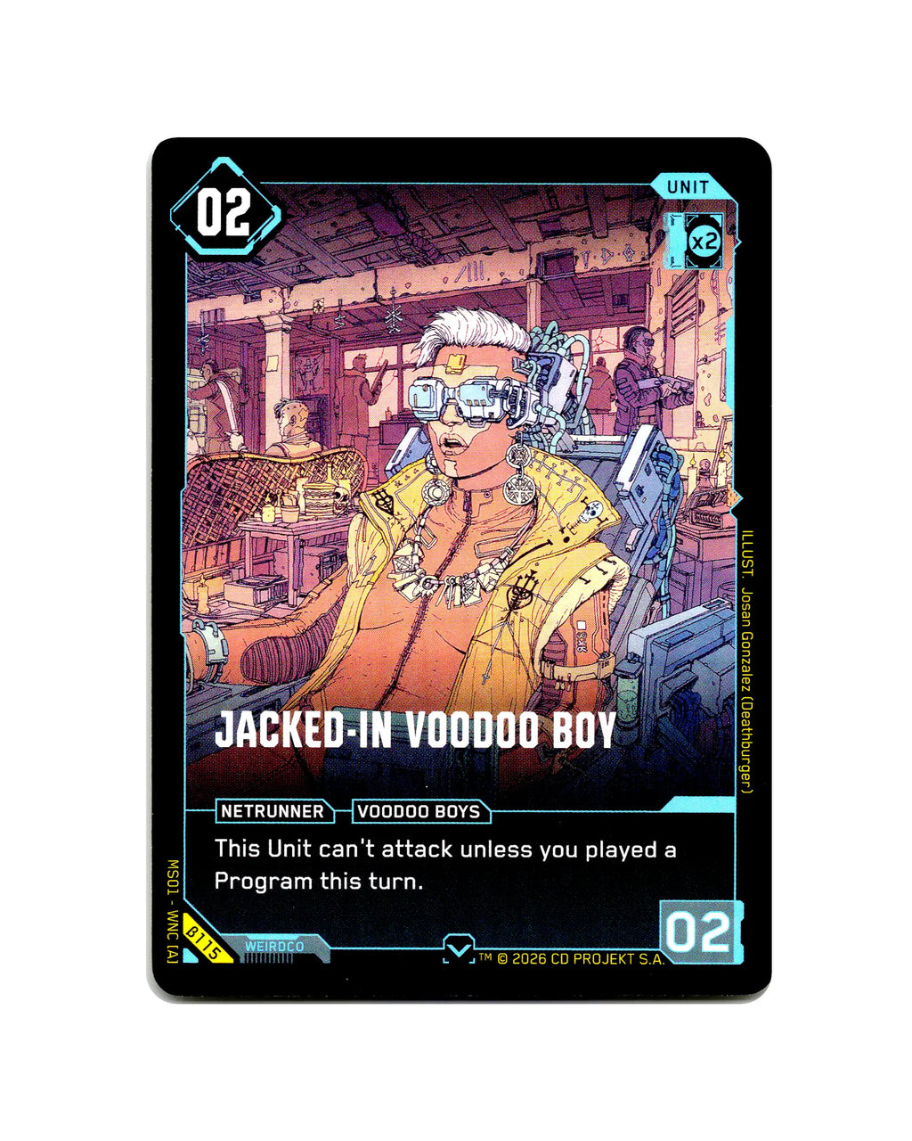 Jacked-In Voodoo Boy B115 Cyberpunk 2077 TCG Beta card front