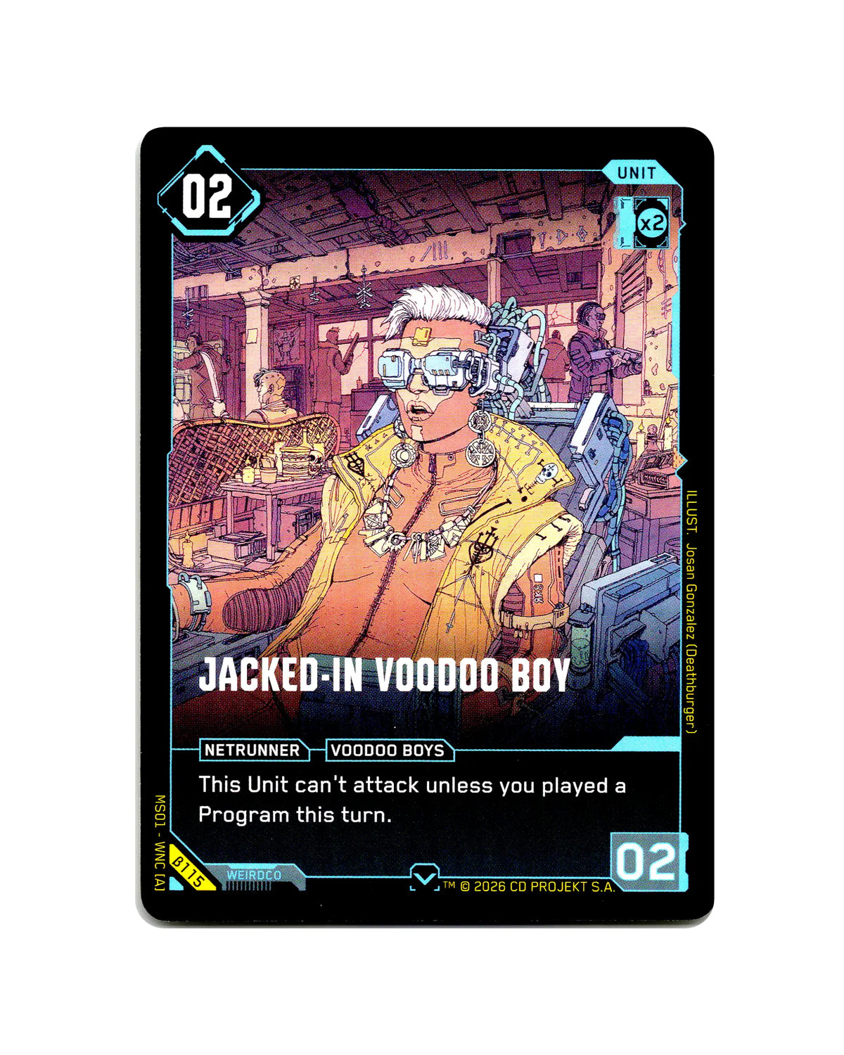 Jacked-In Voodoo Boy B115 Cyberpunk 2077 TCG Beta card front
