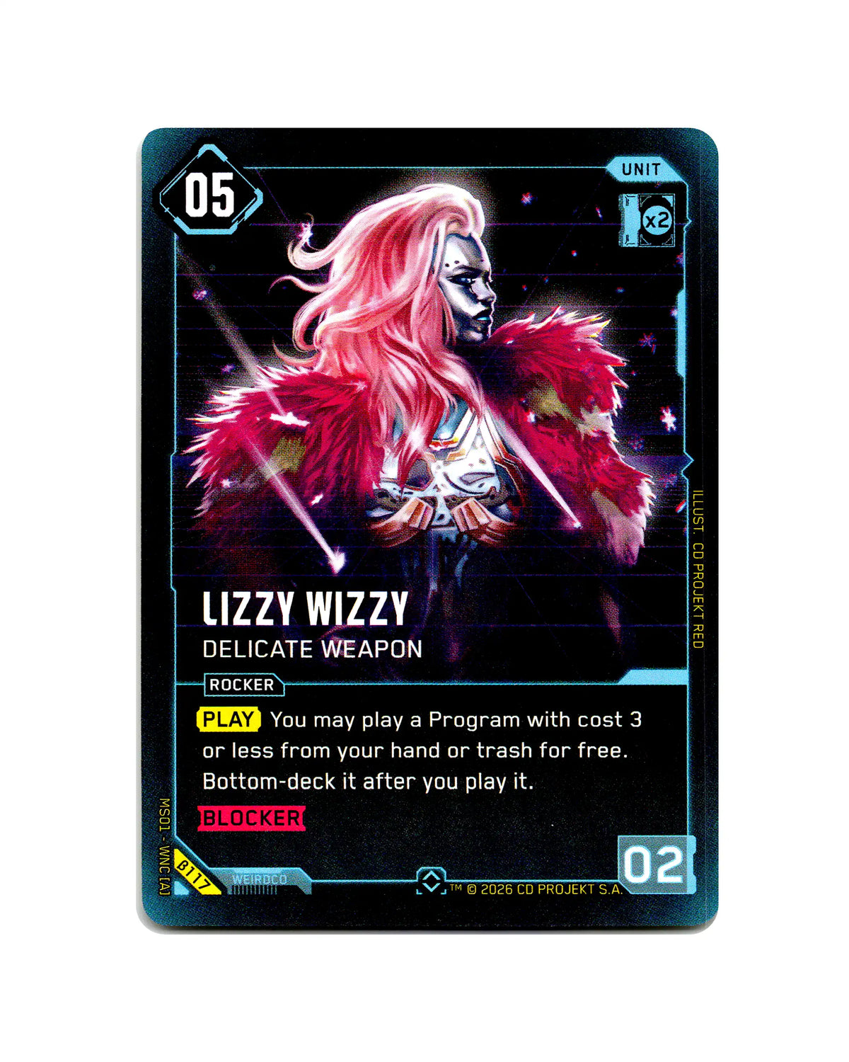 Lizzy Wizzy — Delicate Weapon B117 Cyberpunk 2077 TCG Beta card front