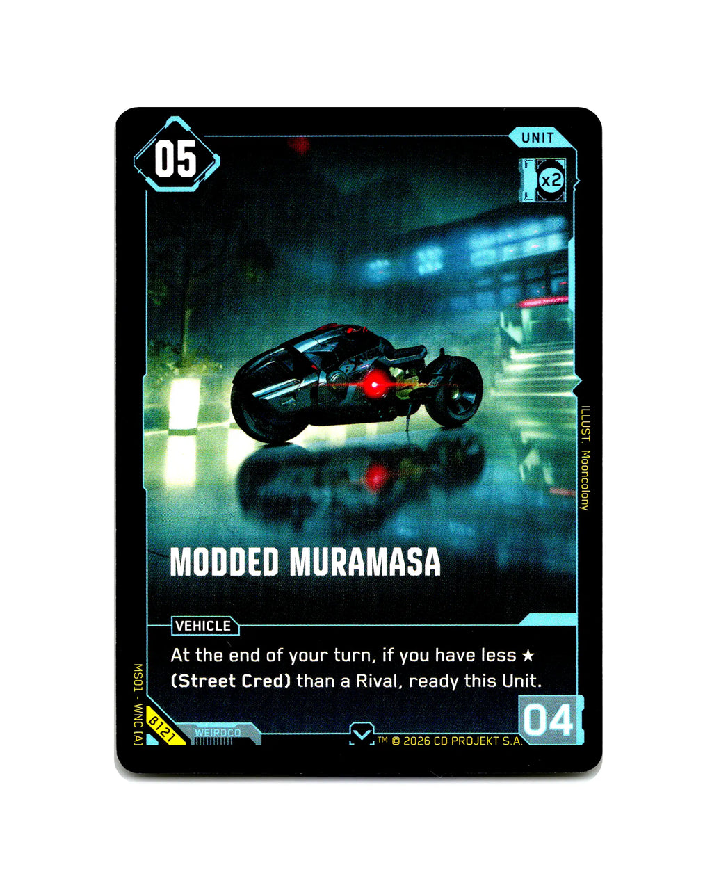Modded Muramasa B121 Cyberpunk 2077 TCG Beta card front