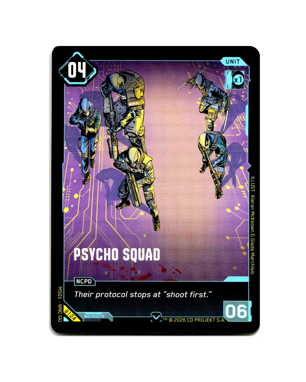 Psycho Squad B124 Cyberpunk 2077 TCG Beta card front