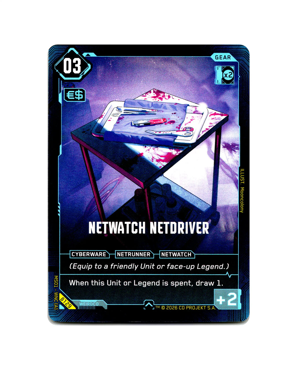 Netwatch Netdriver B129 Cyberpunk 2077 TCG Beta card front