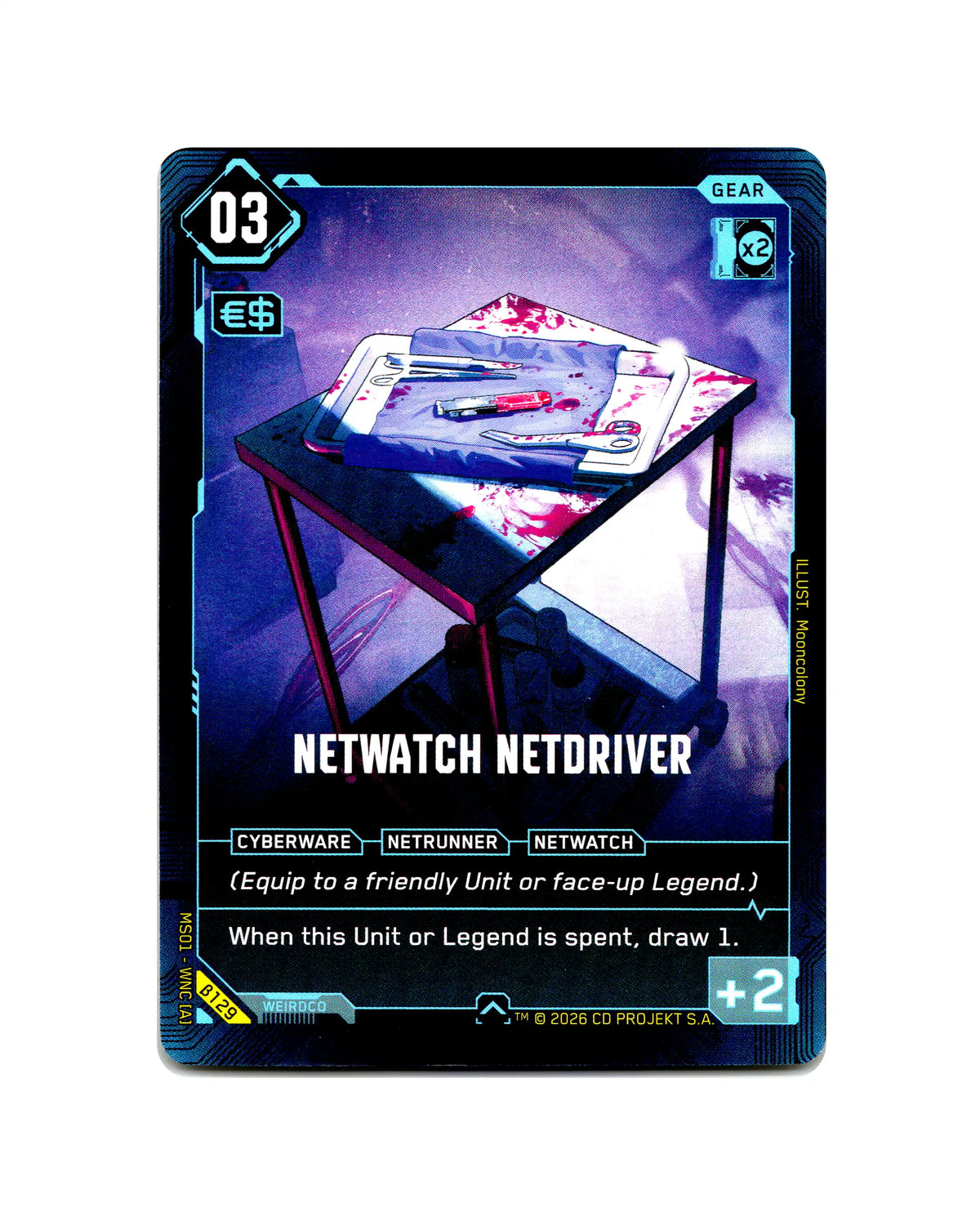 Netwatch Netdriver B129 Cyberpunk 2077 TCG Beta card front