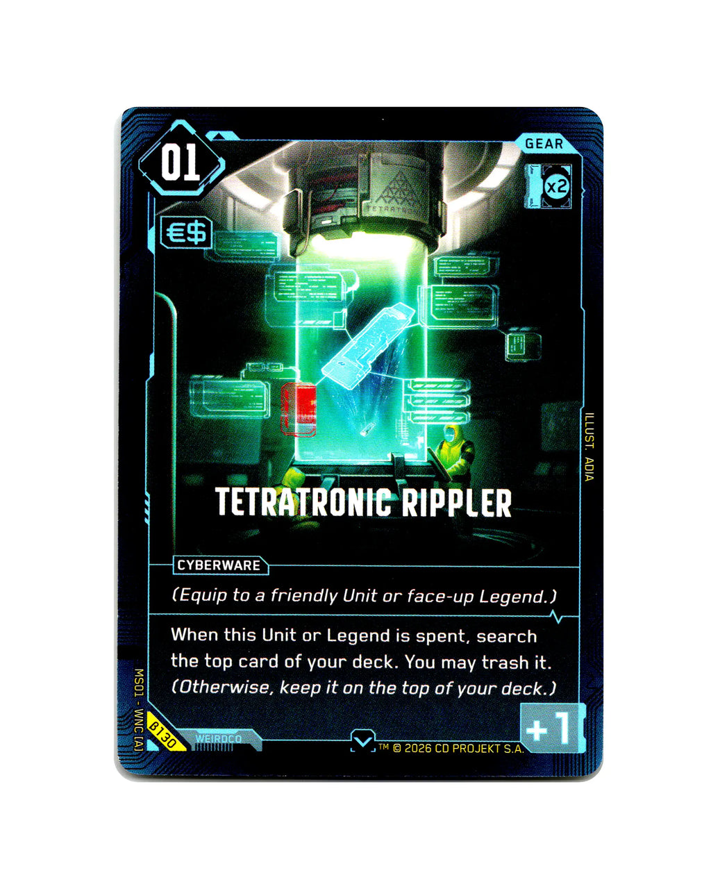 Tetratronic Rippler B130 Cyberpunk 2077 TCG Beta card front