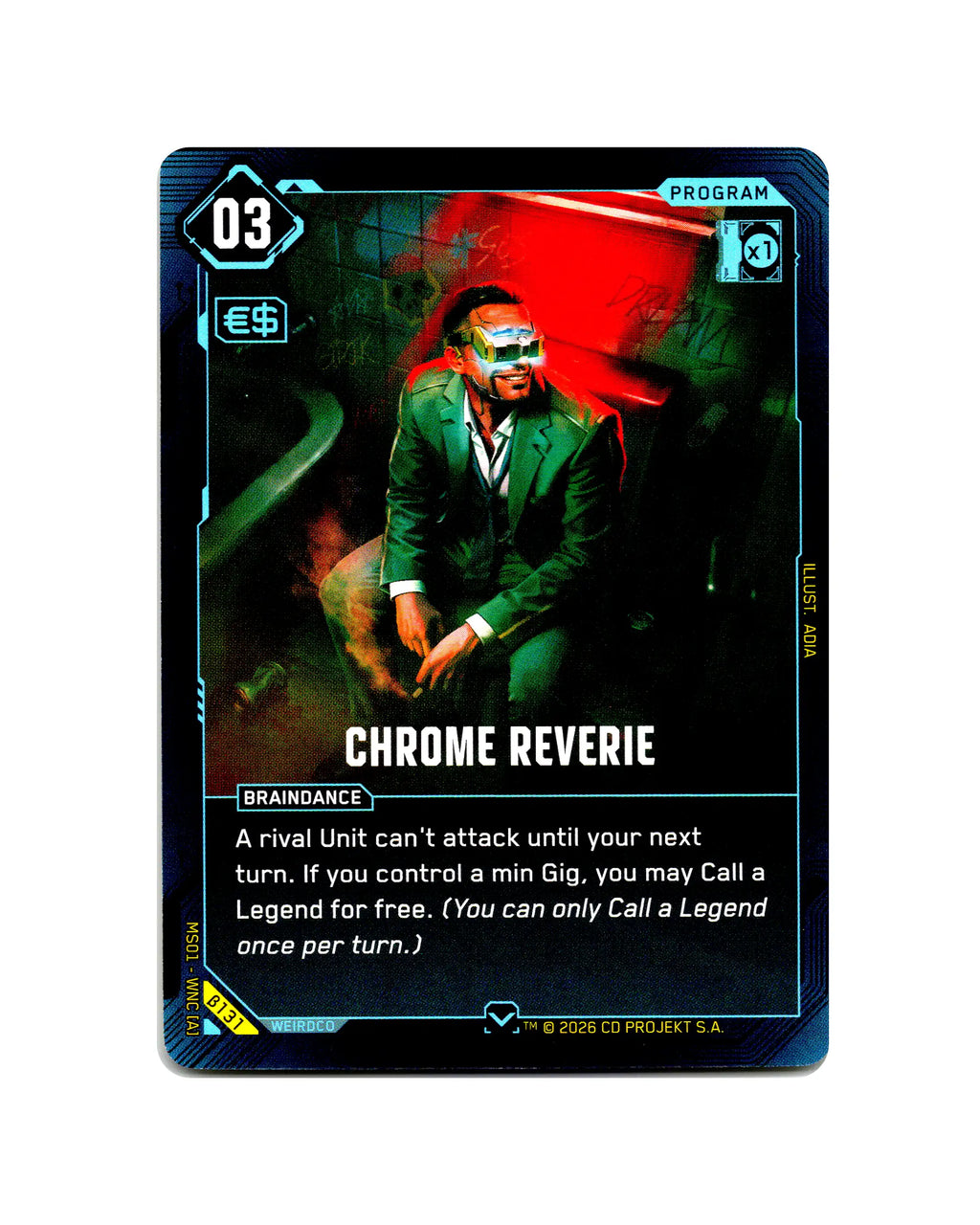 Chrome Reverie B131 Cyberpunk 2077 TCG Beta card front
