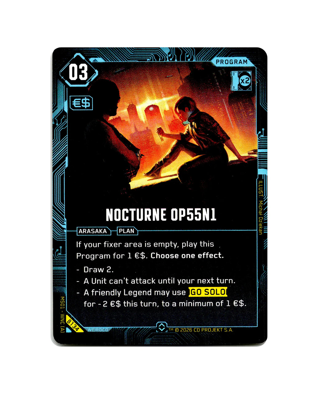 Nocturne OP55N1 B134 Cyberpunk 2077 TCG Beta card front