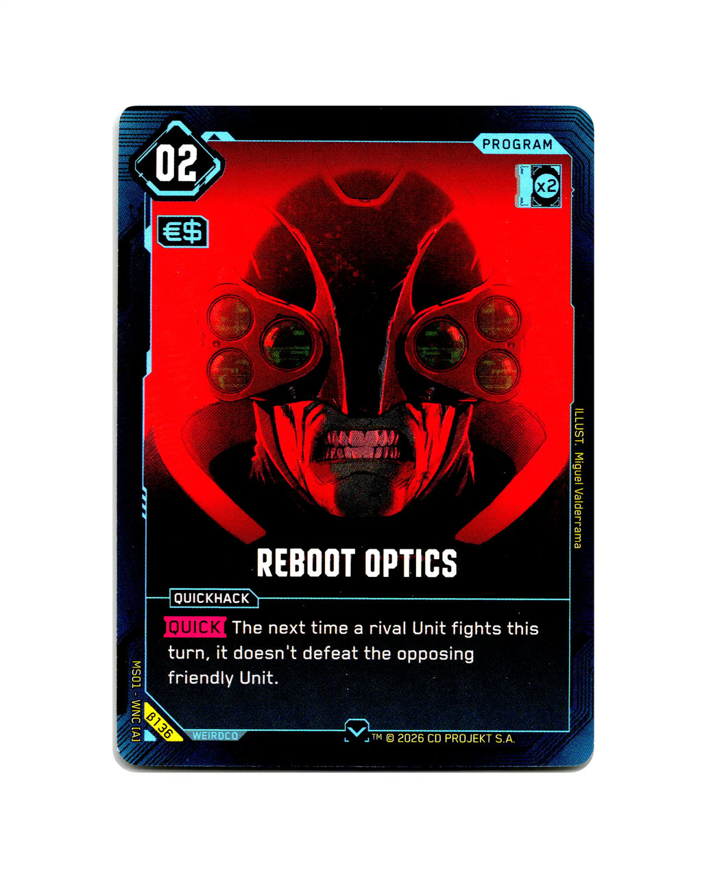 Reboot Optics B136 Cyberpunk 2077 TCG Beta card front