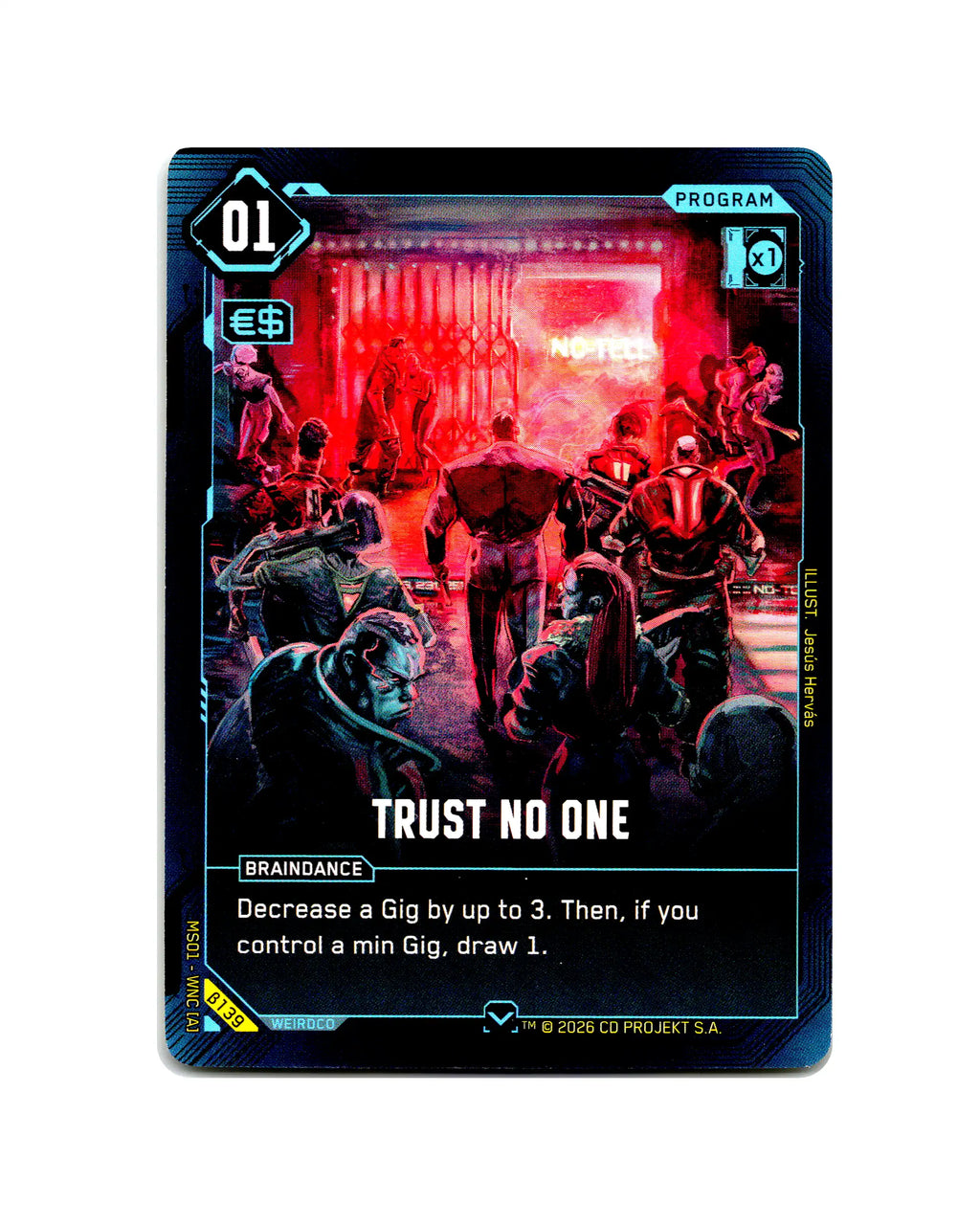 Trust No One B139 Cyberpunk 2077 TCG Beta card front