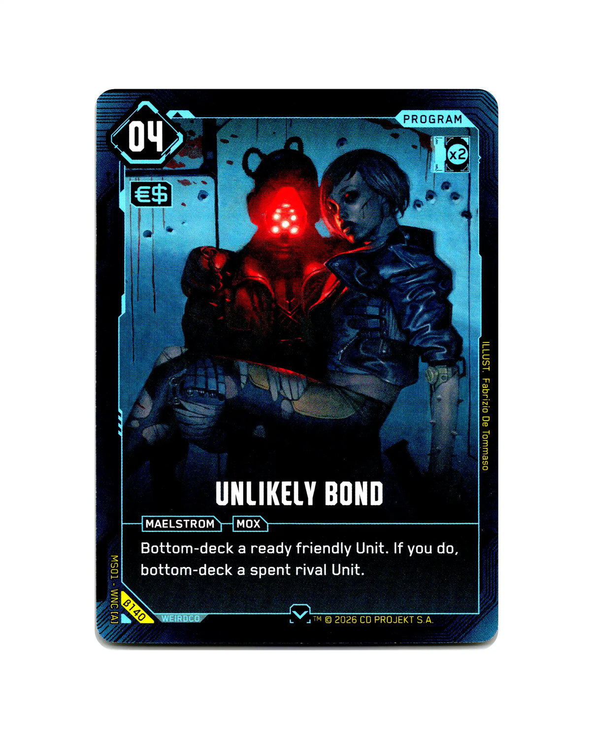 Unlikely Bond B140 Cyberpunk 2077 TCG Beta card front